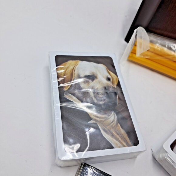 Solid Wood Playing Card Storage Box-Score Pad-Pencils-2 Decks of Cards-VTG - Picture 7 of 16